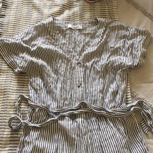 Carly Jean Striped Jumpsuit M